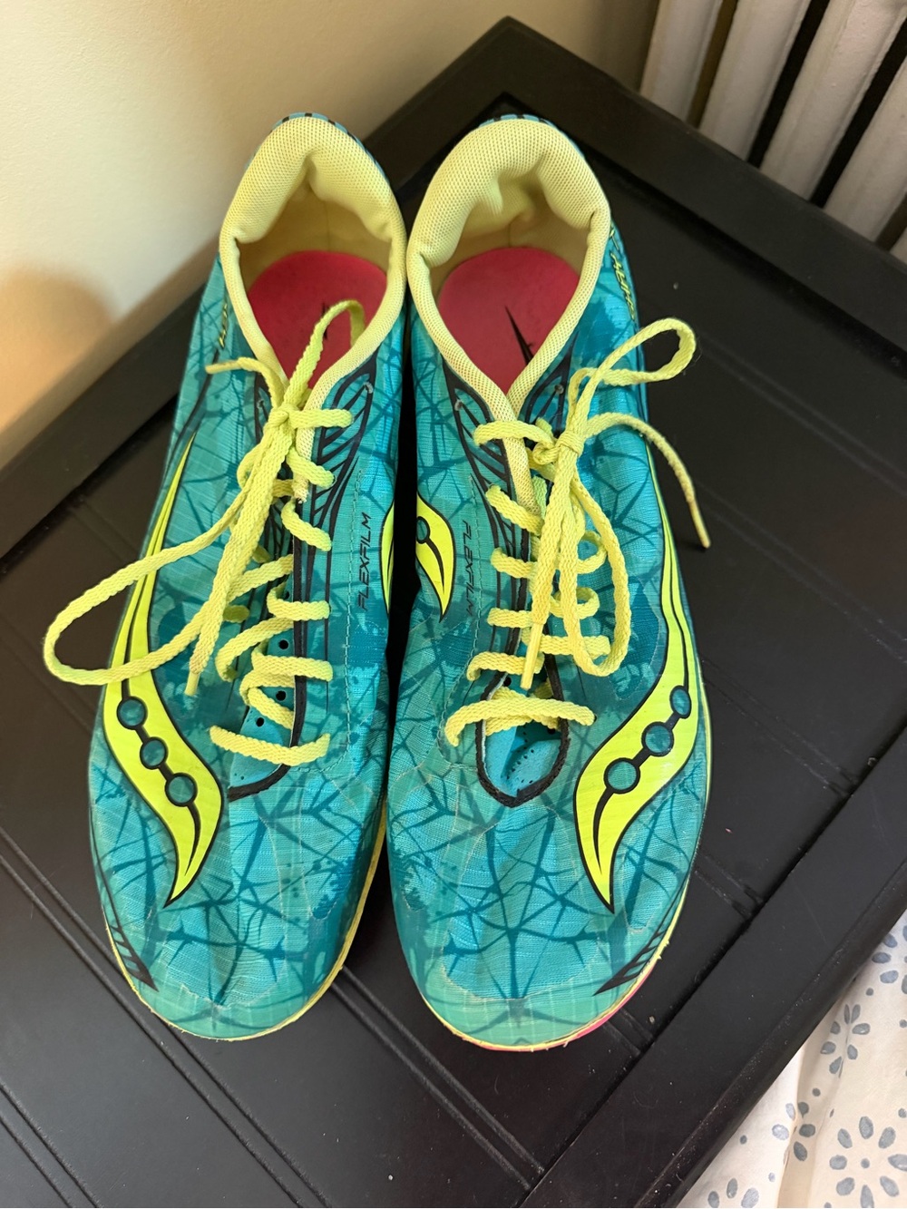 Saucony Shay XC4 Running Spikes - Teal and Yellow